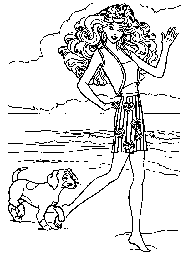 Plansa de colorat cu Barbie 84 184